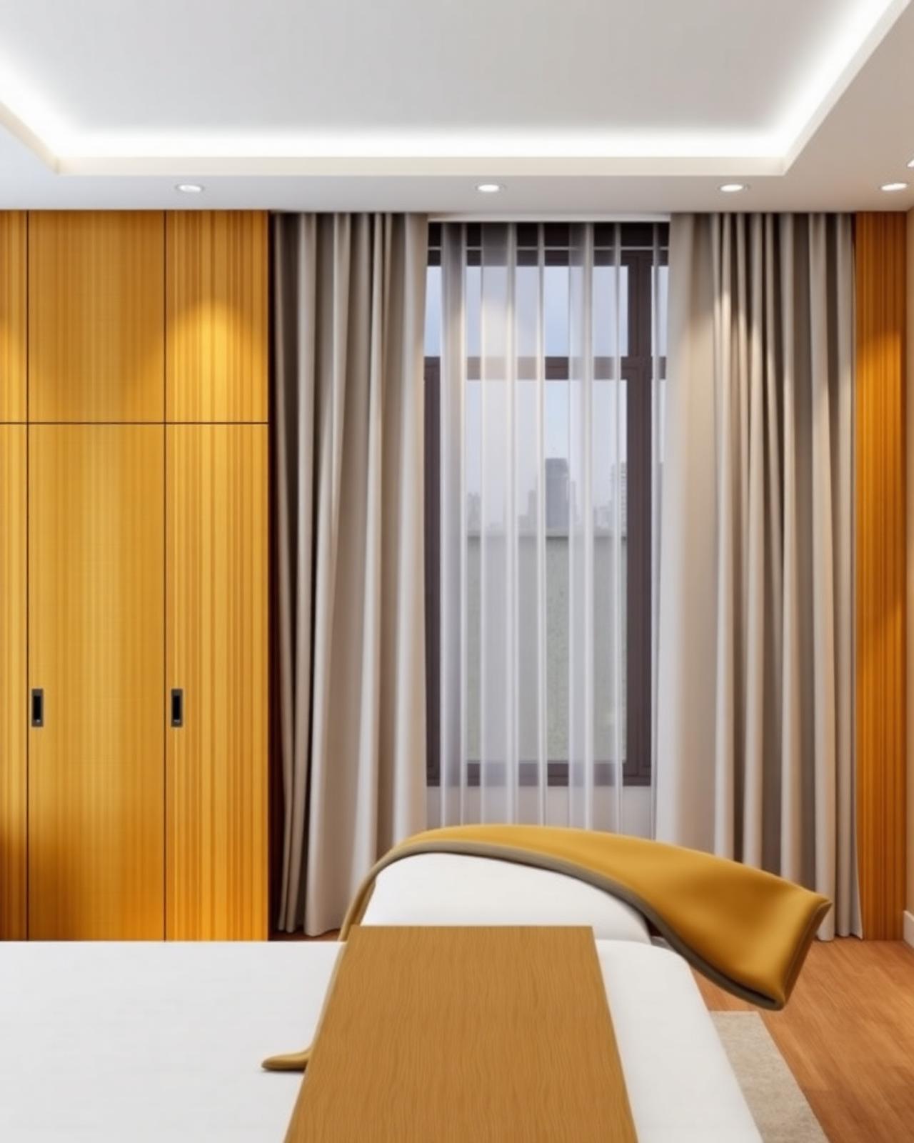 Warm wood bedroom, Kannur